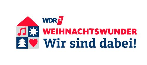 Logo WDR 2 Weihnachtswunder Wir sind dabei  blau